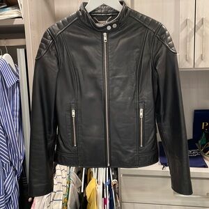 Vintage William Rast black leather jacket.